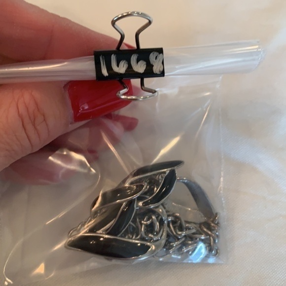 Napier silver you drop black enamel statement - Picture 7 of 7